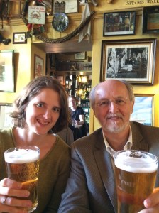 Well earned pints for Ollie and Charles at the end of a productive day
